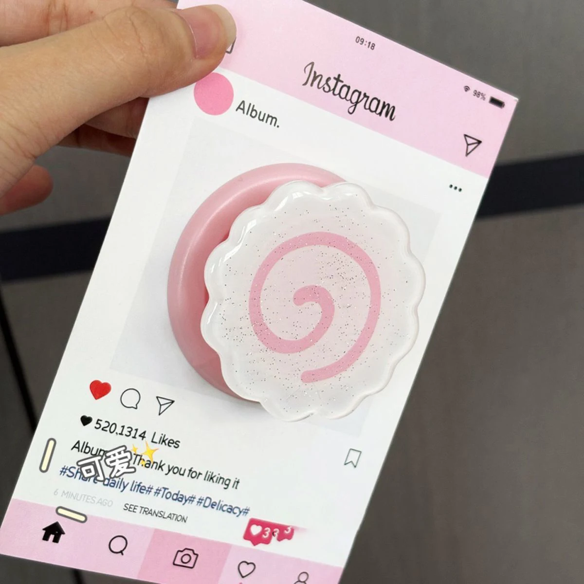 Korean Cute 3D Fish Cake Magnetic Bracket Phone Ring Bracket iPhone 16 Girl Bracket - view 2