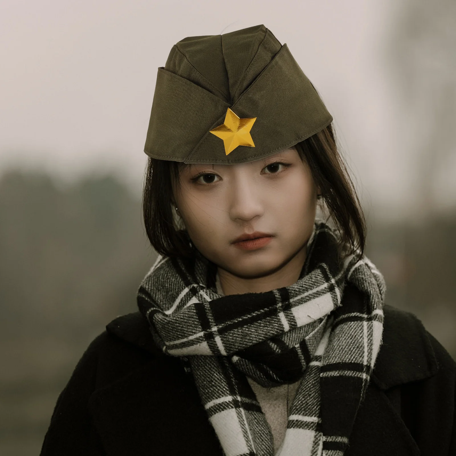 

1pc Military Lightweight Stylish Peaked Hat For Party Performance Square Size Fits Most Headwear Cap