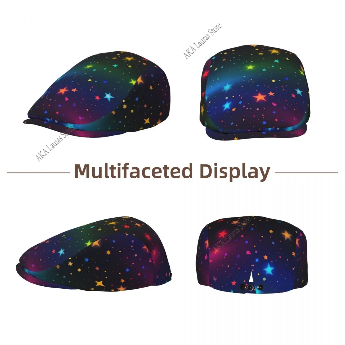 Newsboy Cap Colorful Cosmic Space Background With Stars Vintage Casual Cap Berets Visor Gatsby Flat Ivy Hat Elegant Men's Beret