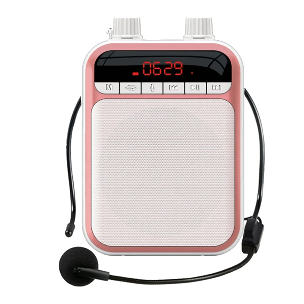 

Microphone Amplifier Voice Wireless USB Rechargeable PA Speaker Portable Teacher Guide Loud Sound Room Plastic Metal