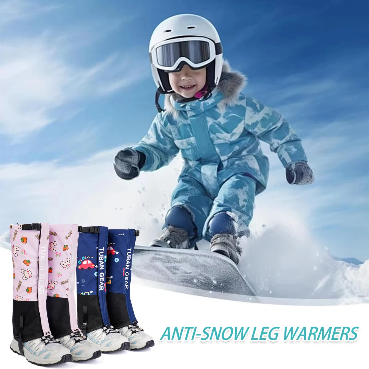 Waterproof Snow Gaiter Adjustable Outdoor Children Snow Leg Cover Waterproof Boot Gaiters For Hiking Hunting Walking Skiing