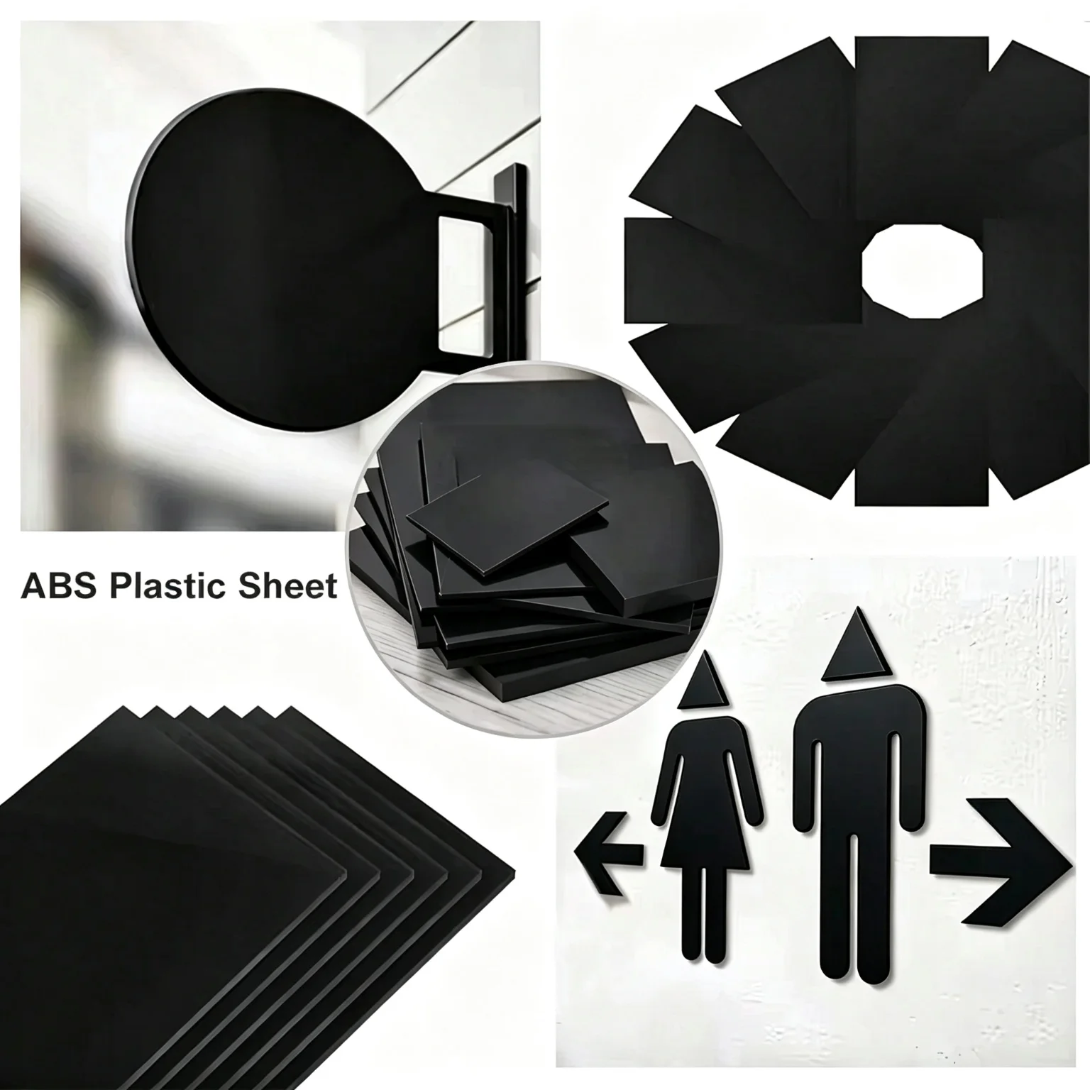 1-5PCS Black ABS Plastic Sheet 0.5mm-5mm DIY Model Craft Sheets for Cosplay Model Making (Multiple Thickness Options)