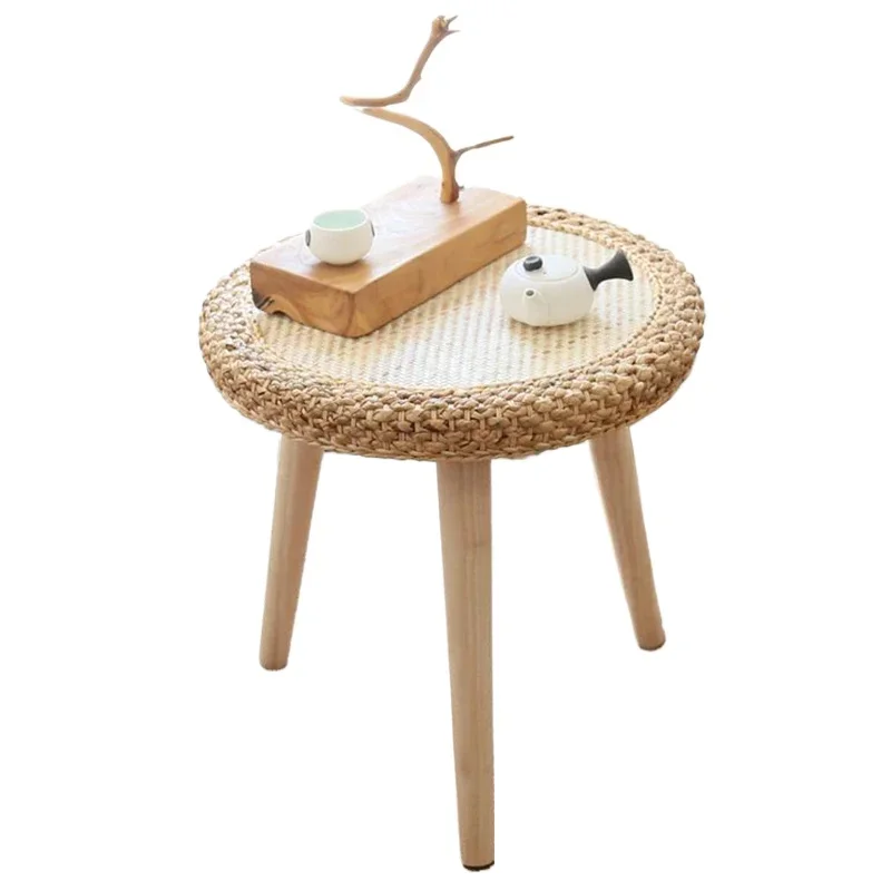 

Nordic Furniture Rattan Tea Table Living Room Sofa Side Table Creative Coffee Tables Mobile Storage Desks Balcony Leisure Table