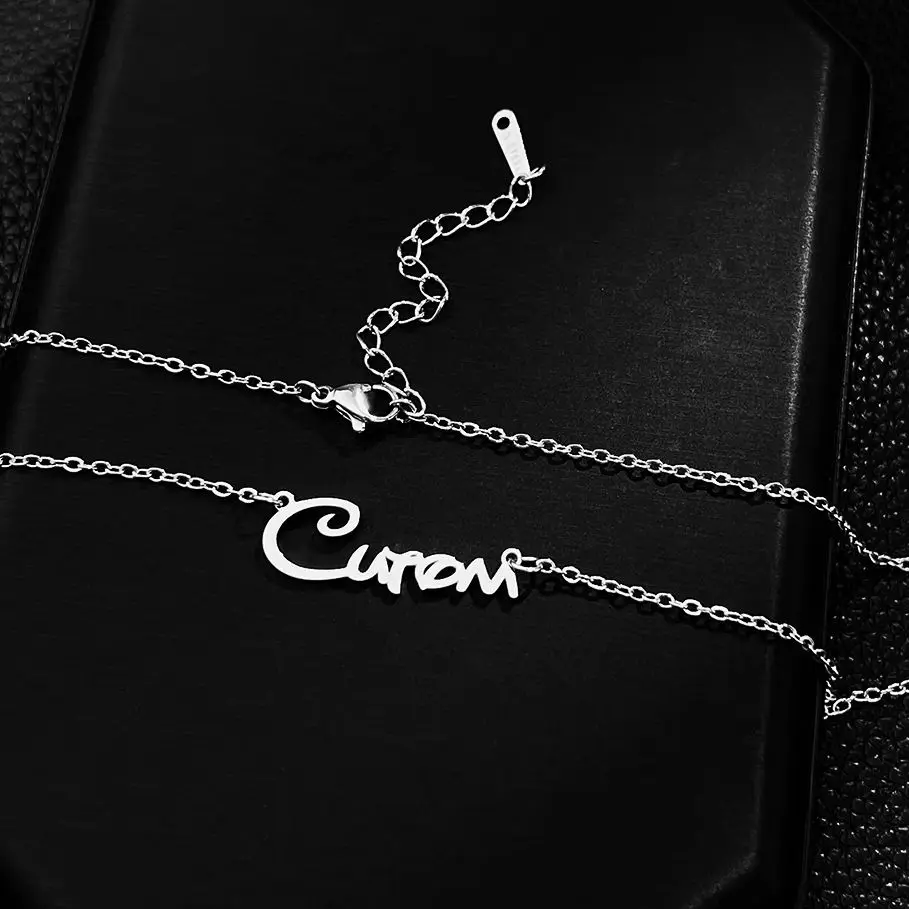 GUILING Cute Customized Name Necklace Charm Chain Stainless Steel Women Necklace Choker Baby Girl Personalized Necklace Jewelry