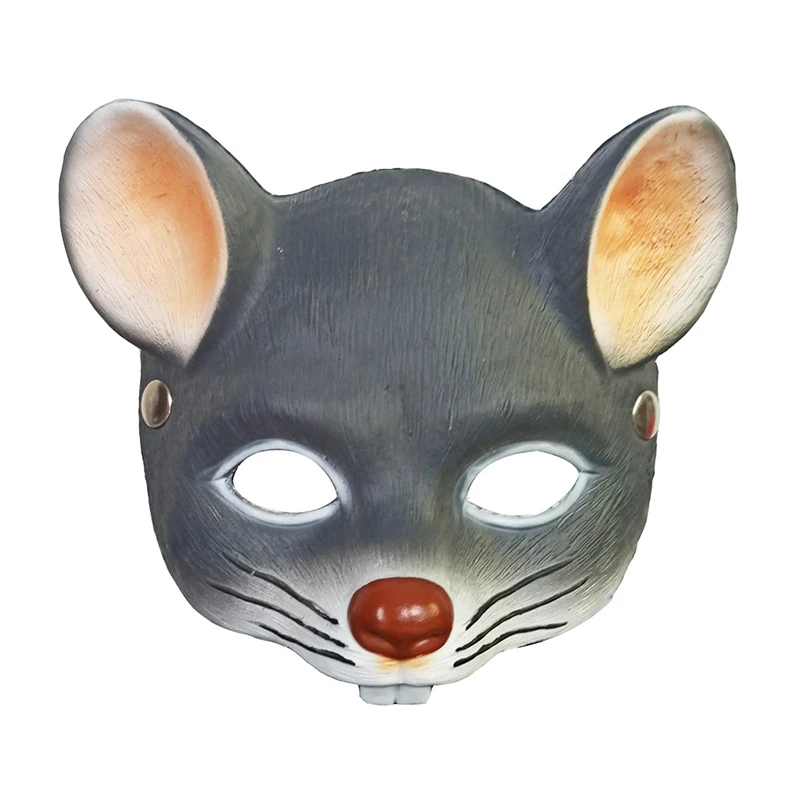 Mouse máscaras animais halloween cosplay máscara adereços festa 3d espuma rato rosto metade rosto capa cosplay adereços trajes acessórios