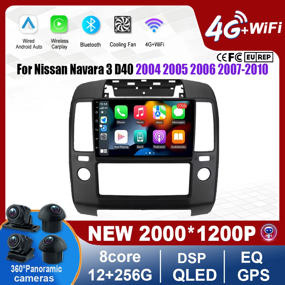 

9” Car Radio Screen For Nissan Navara 3 D40 2004 2005 2006 2007-2010 Multimedia Player Navigation GPS Android Auto Car Accessor