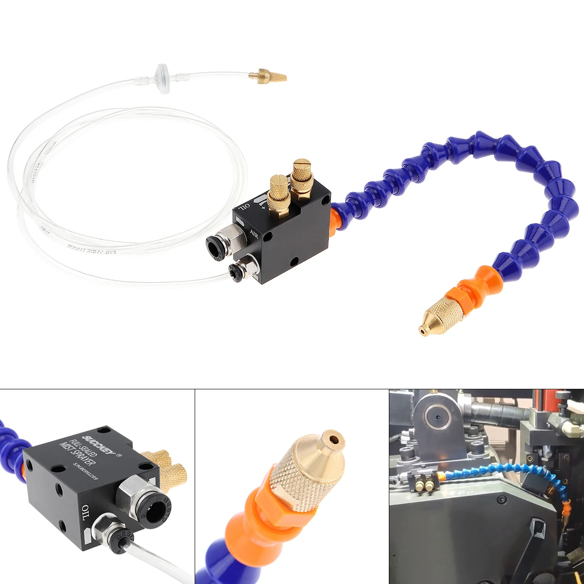 30cm Mist Coolant Lubrication Spray System with 0.6mm Inner Diameter Micro Nozzle and Fully Sealed Plastic Tube Cooling Machine