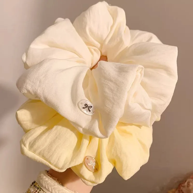 

2pcs/set Elegant Solid Large Soft Scrunchie For Women Girls Sweet Hair Ornament Elastic Hair Band Hair Tie Hair Accessories
