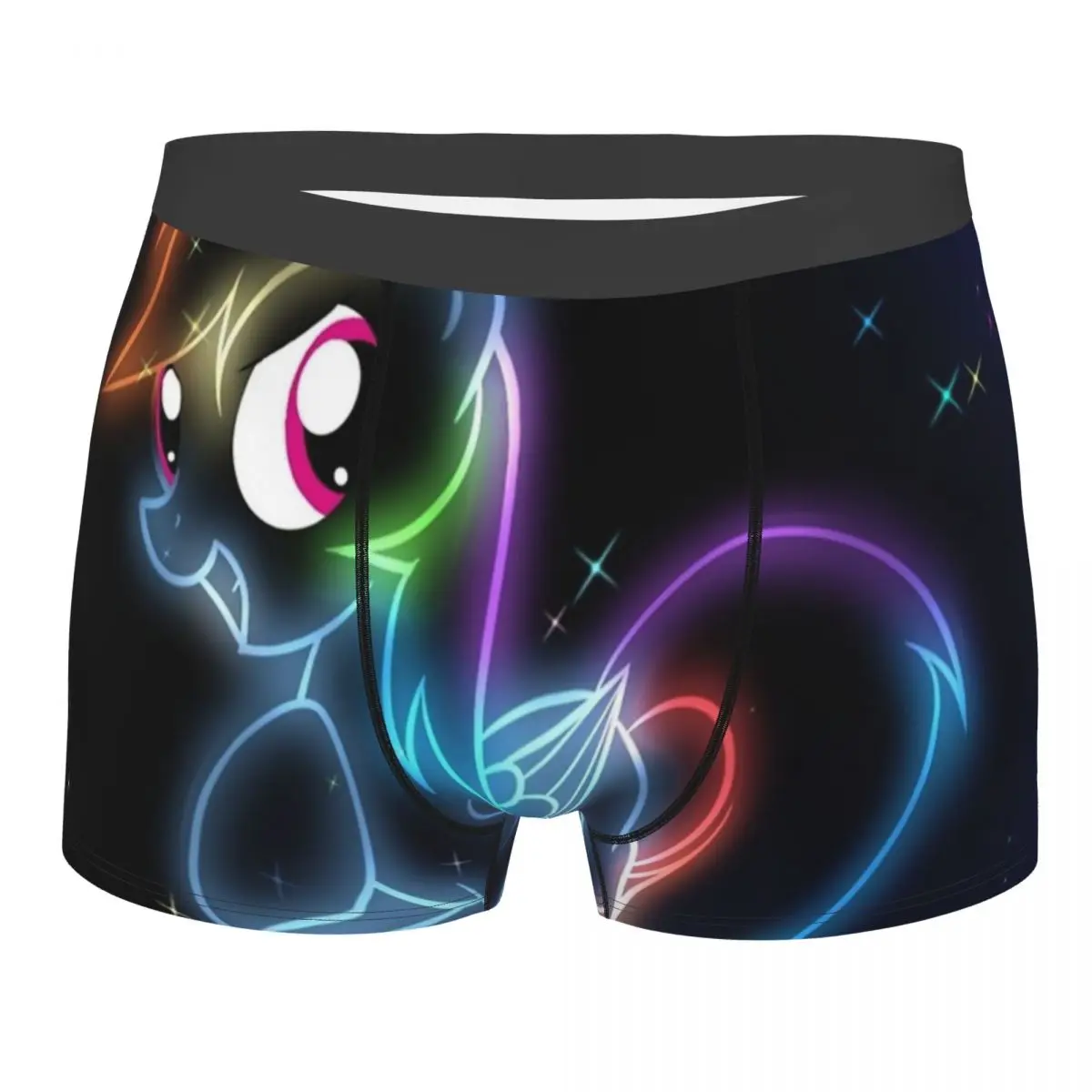 Men\'s Rainbow Dash MLP Underwear Cartoon Novelty Boxer Briefs Shorts Panties Male Breathable Underpants S-XXL