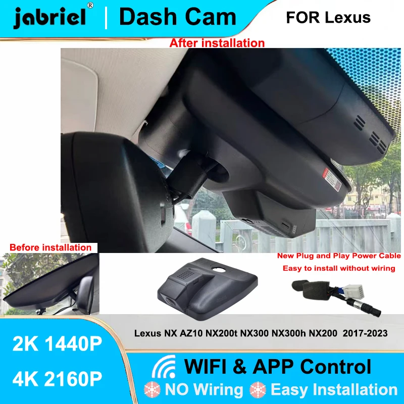 

Видеорегистратор Jabriel 4K Wi-Fi Plug and Play для Lexus NX200T, NX300, NX300h, NX200 2017-2021 годов выпуска