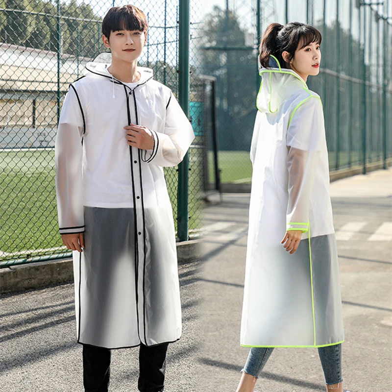 

Women Transparent Waterproof Raincoat Ladies Rain Poncho Coat Man Windproof Single-person Rainwear Impermeable Travel