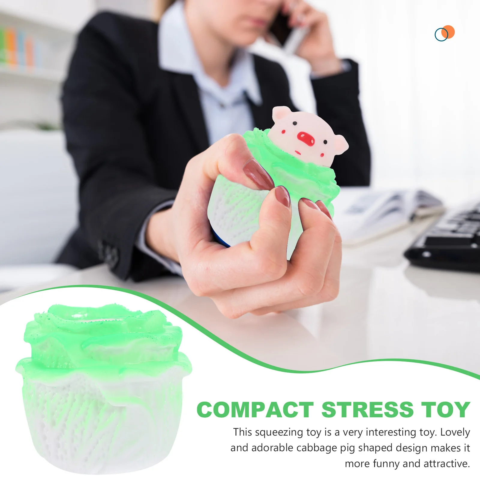 

3 шт., капуста, в форме свиньи, сжимающее средство для снятия стресса, эластичное, компактное, забавное, для снятия давления, маленькое средство для снятия стресса