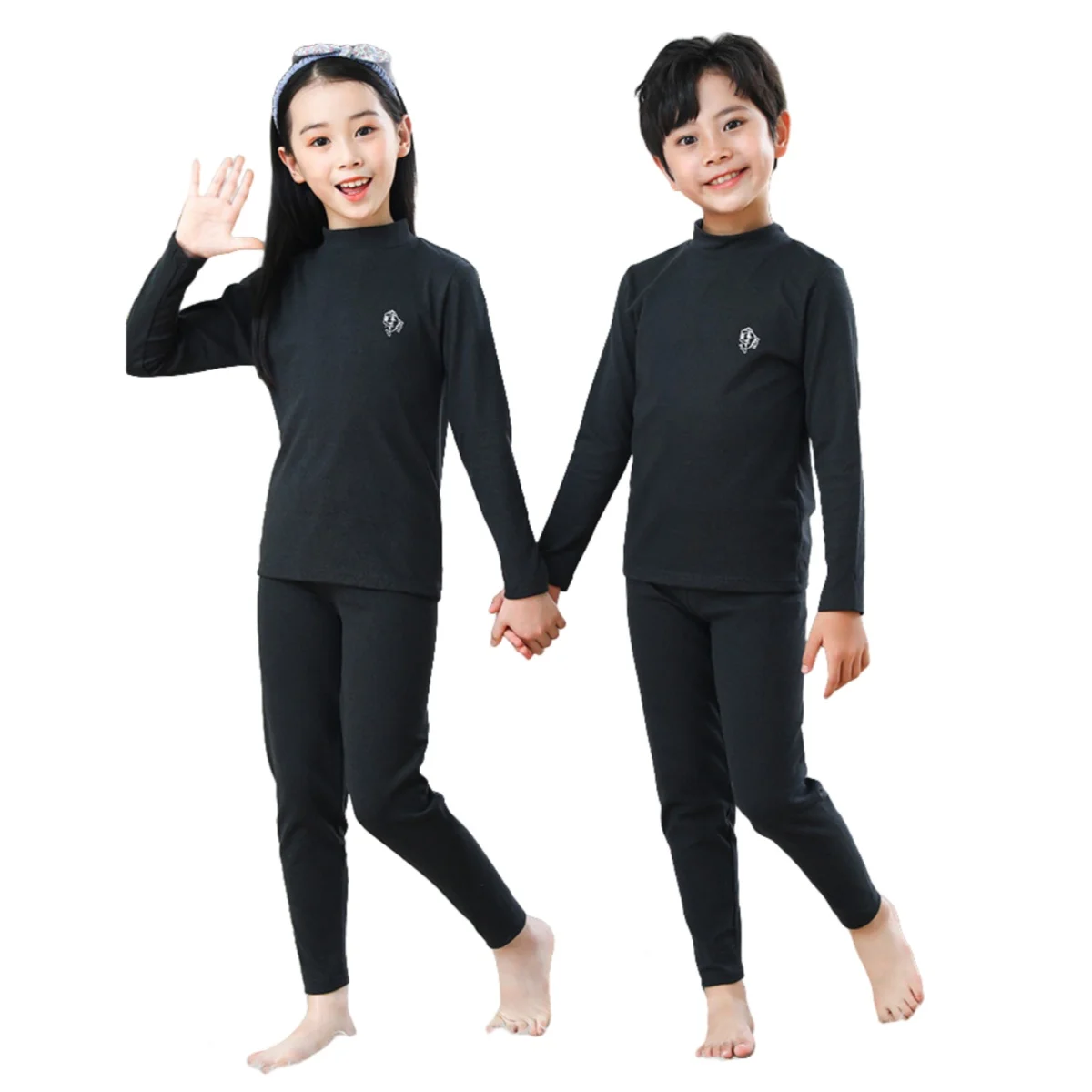 

2-Piece Children's Thermal Underwear Suit boys' Autumn Clothes And Trousers Padded Cotton Sweater Girls' Casual Joker Home Cloth