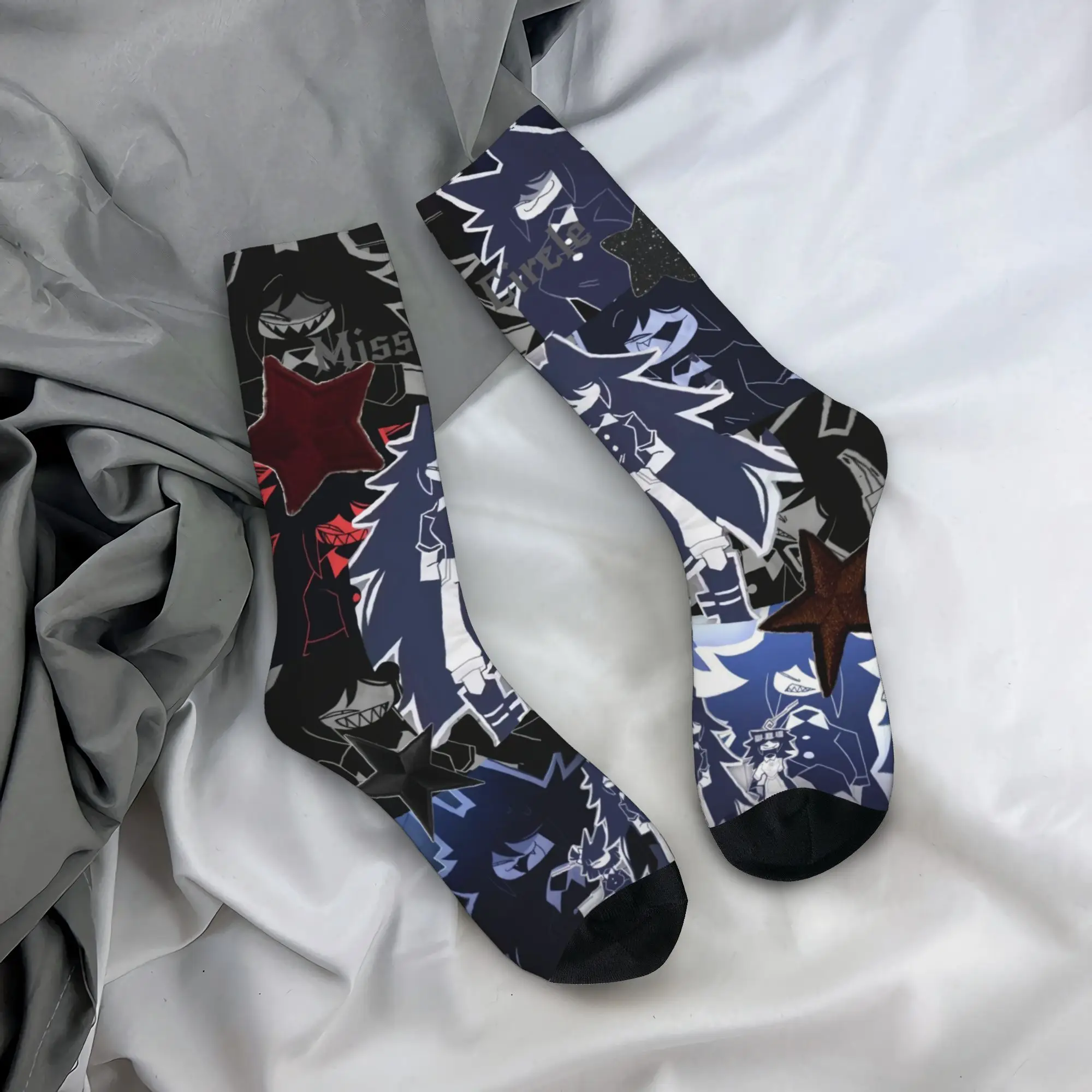 Fashion Mens Cartoon M-Miss C-Circle Anime Dress Socks Unisex Warm Comfortable 3D Print  Crew Socks