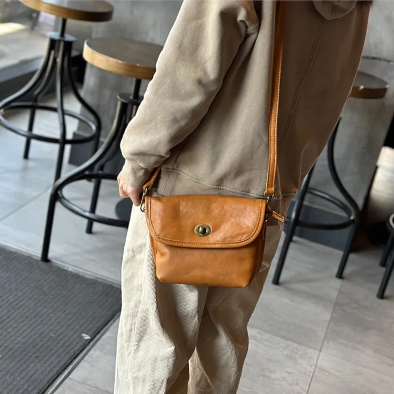 Johnature 2024 New Genuine Leather Versatile Women Shoulder Bags Simple Natural Soft Real Cowhide Small Messenger Bag