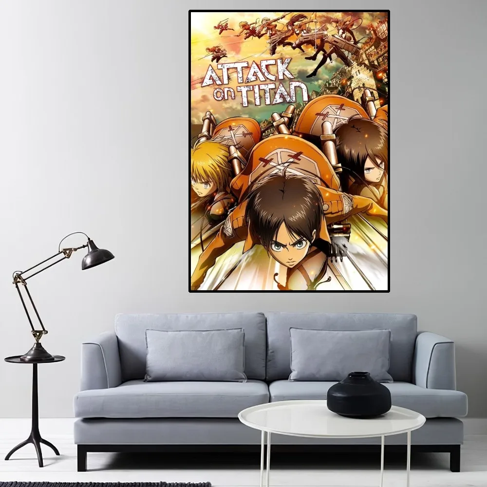 A-Attack on Titan Poster Home Room Decor Livingroom Bedroom Aesthetic Art Wall Painting Stickers