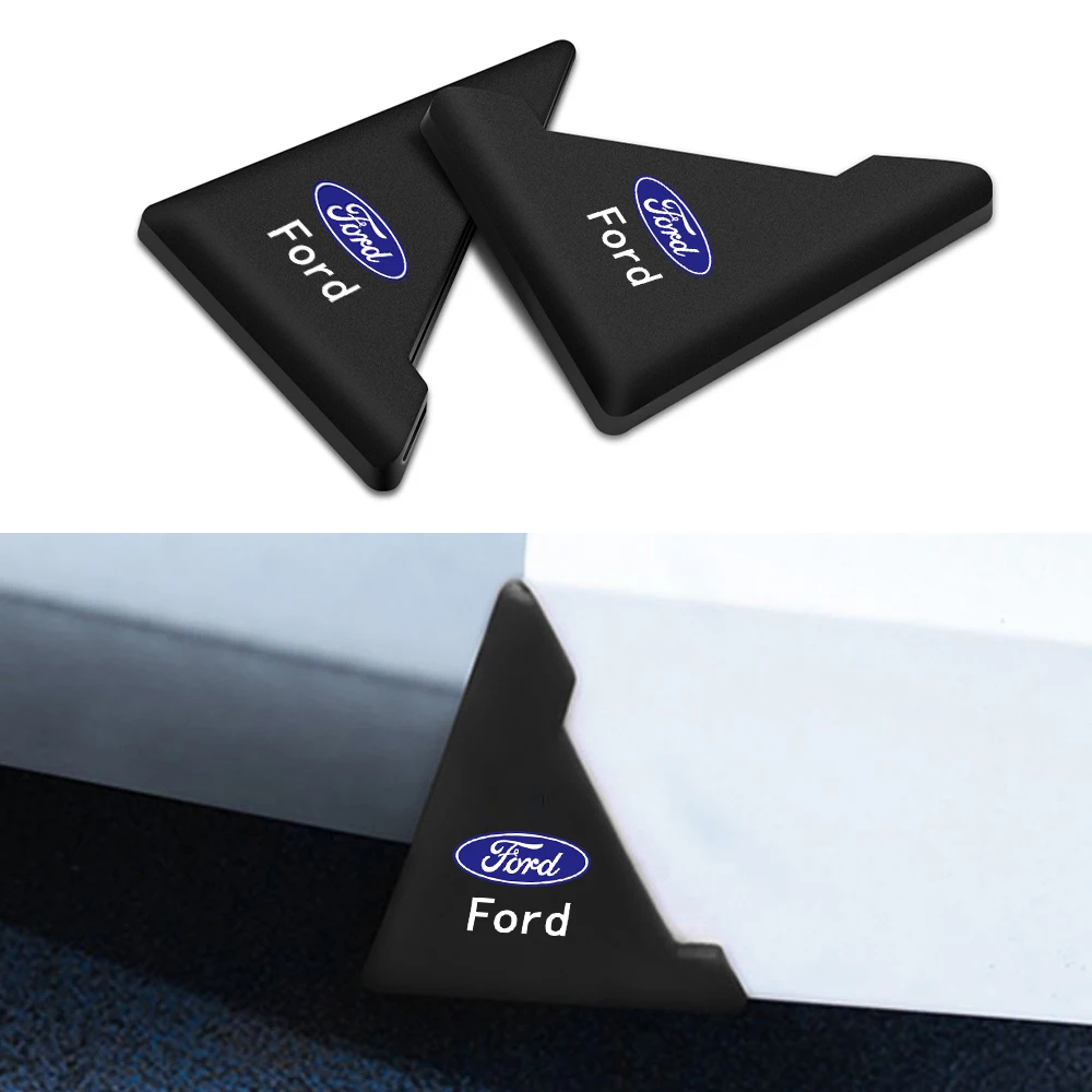 2PCS Silicone Car Badges Door Corner Cover Bumper Crash Scratch Protector Accessorie For Ford Fiesta Focus 2 mk3 Mondeo mk4