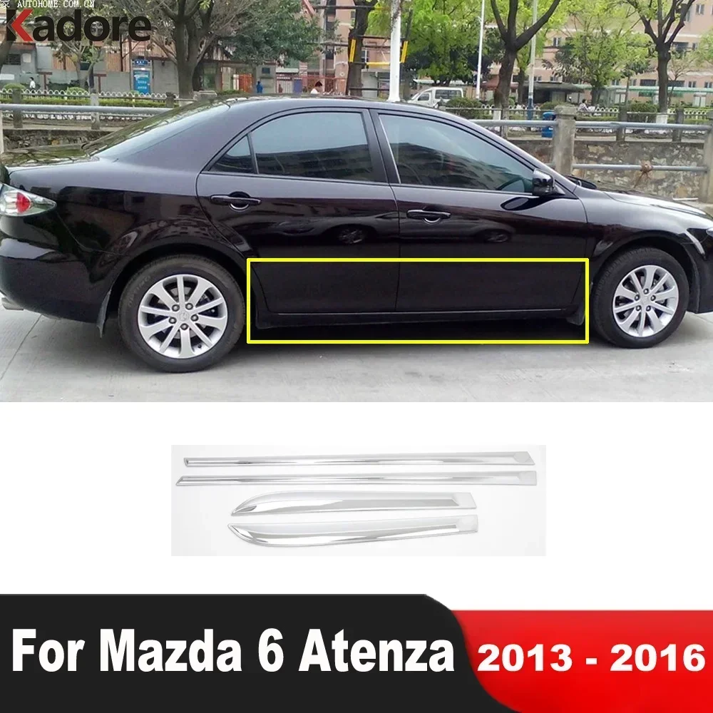 

Side Door Body Trim For Mazda 6 Atenza 2013 2014 2015 2016 Chrome Car Door Panel Streamer Molding Garnish Strip Accessories