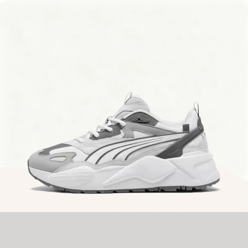 Puma RS-X Efekt White: Comfortable, Stylish, High-End Casual, Versatile Low-Top Running Shoes (Unisex) - White/Gray 390776-42