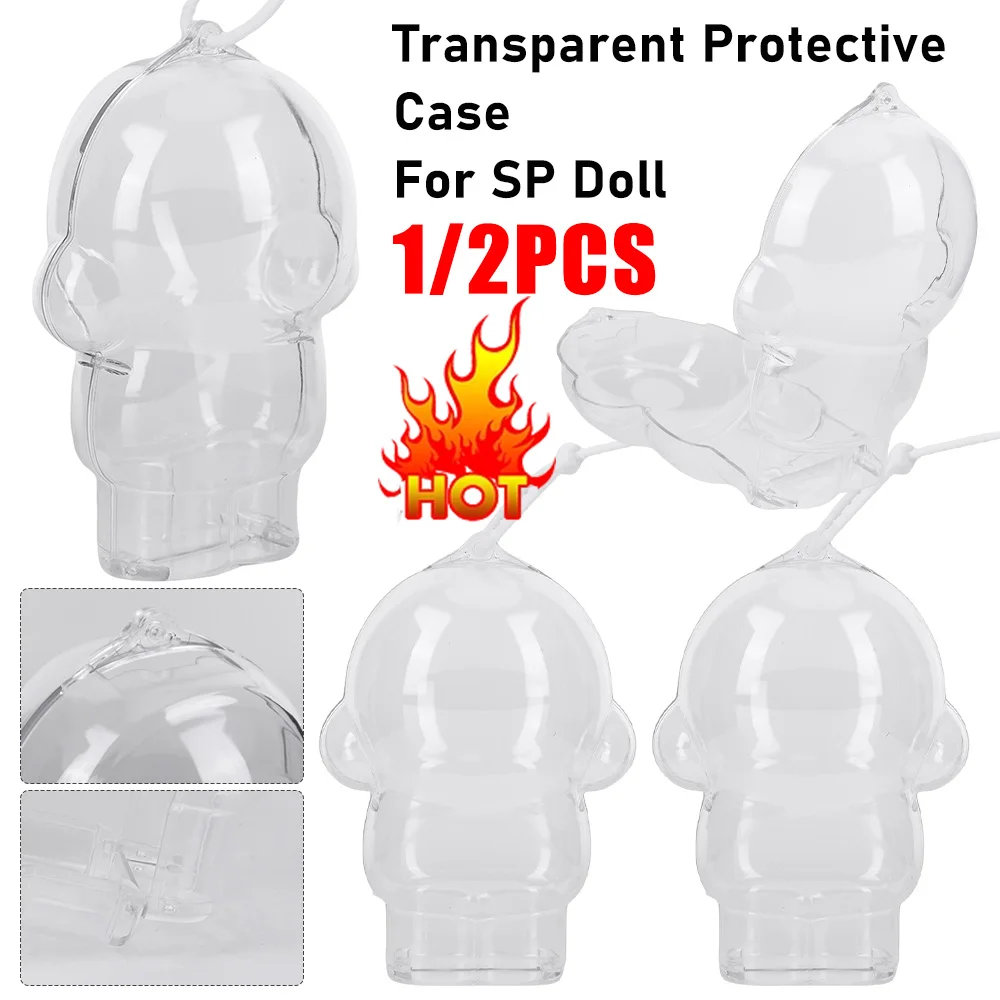 

1/2PCS Transparent Protective Case for Skull Panda Winter Movement for SP Doll Portable Cable Organizer Box Storage Case