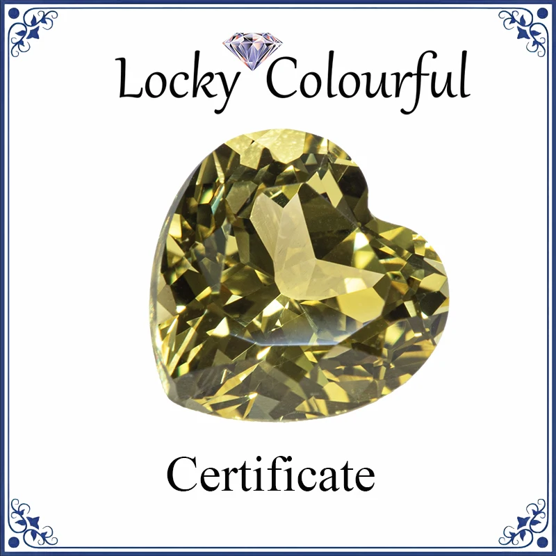 

Lab Grown Sapphire Yellow Color Top Quality Heart Shape Charm Beads for Diy Jewelry Making Necklace Selectable AGL Certificate