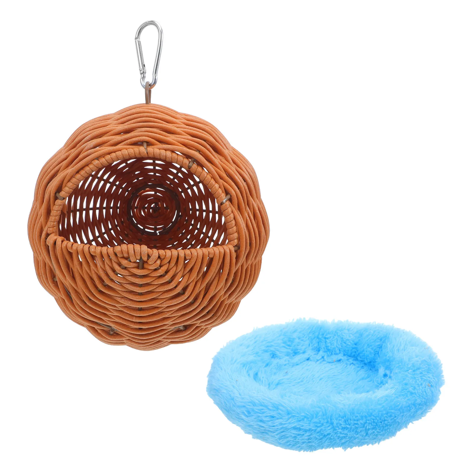 

Handcrafted Imitation Rattan Hanging Parakeet Nest Bird Warm Sleep Bed Breeding Hut for Small Birds Lovebirds Cockatiels