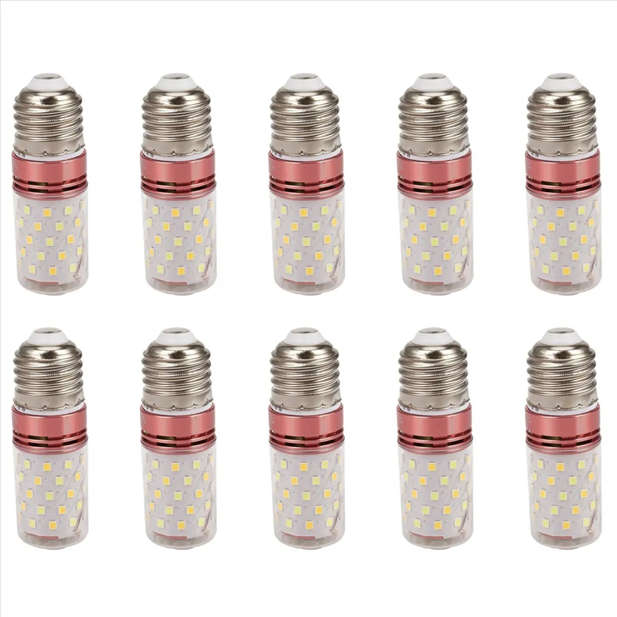 【ILLUMINE】10X 3 Color Temperatures Integrated SMD LED Corn Lamp E27 AC85V - 265V Warm White LED Light Bulb 12W