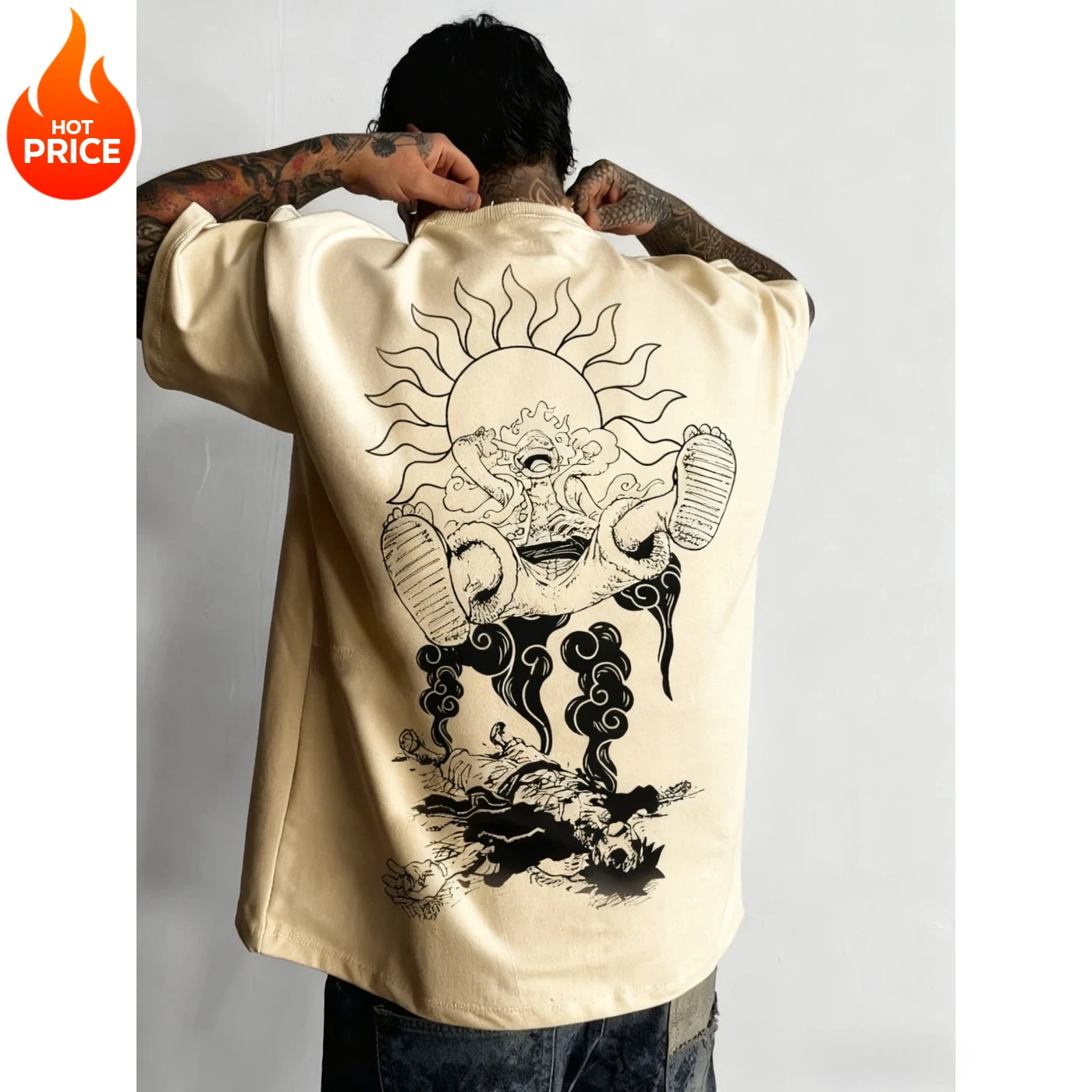เสื้อยืดลูฟี่ เกียร์ 5 วันพีซ ลายซัมเมอร์ ทรงโอเวอร์ไซส์ สไตล์ฮาราจูกุ ผ้าฝ้าย สำหรับผู้ชาย ออกกำลังกาย สไตล์เรโทร สตรีทแวร์ เสื้อยืดแขนสั้นลำลองสำหรับผู้หญิง สไตล์วายทูเค