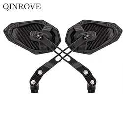 8 10 MM Motorcycle Rear view Mirror Scooter Aluminum Alloy White Glass Side Mirror Universal For Kawasaki Honda Yamaha BMW Vespa