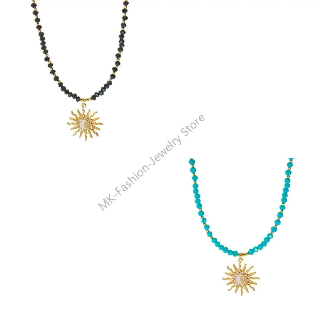 Q6PF Modern Bohemian Jewelry Lightweight Acrylic Bead Necklace Comfortable Day To Night