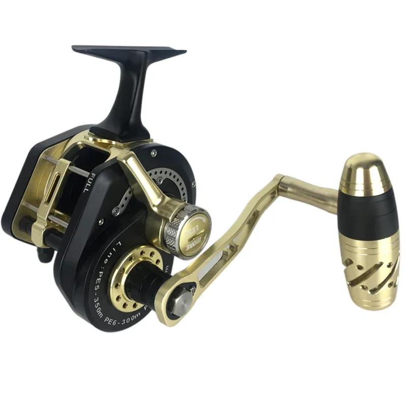 Left Hand Rotating Fishing Reel, Submerged Seawater Slow Jump Fishing Reel Gear Ratio 6.3:1 11BB Maximum Resistance 35kg