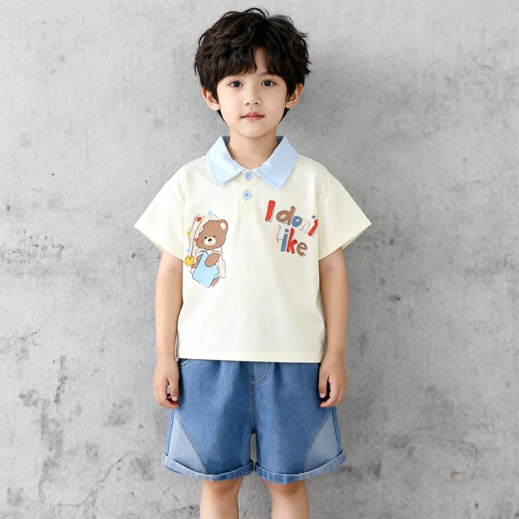 

Summer Toddler Baby Boys Cotton Alphabet Applique Shirt Top+Jeans Shorts Set Kids 2PCS Tracksuit Children Leisure Outfit 1-6 Yrs