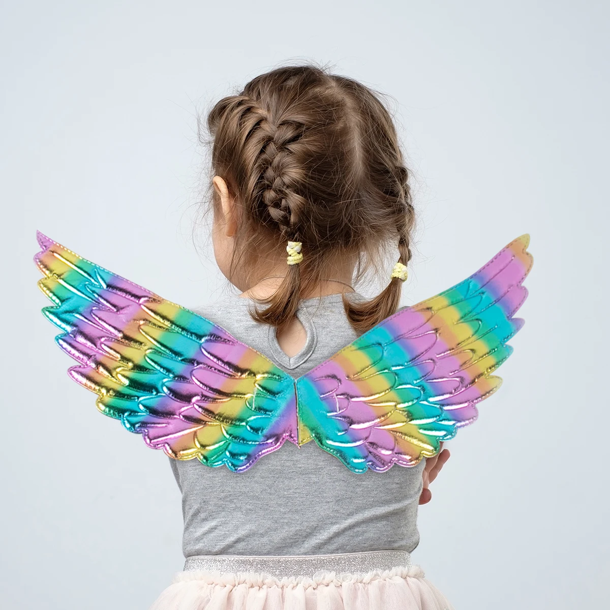 Unicórnio Fairy Angel Wings para meninas, arco-íris Headband, decoração de festa de aniversário, princesa vestir brinquedos, Cosplay Play Favors