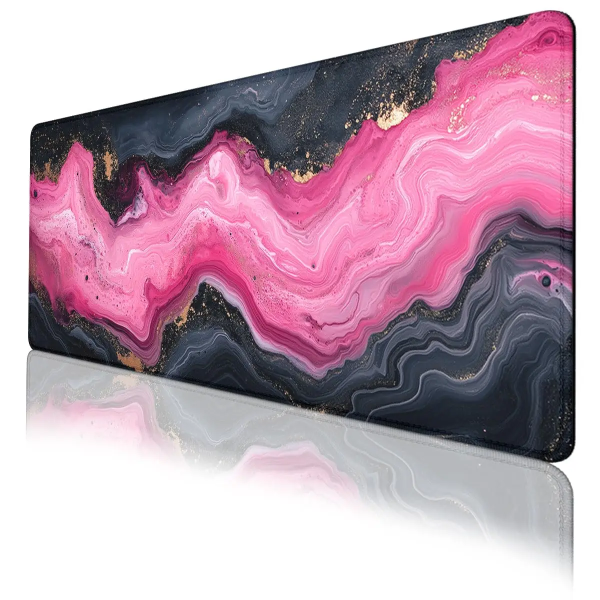 

Abstract Marble Pattern Gaming Mousepad,pink and Black Mousepad,laptop Keyboard Gaming Deskmat,non-slip and Waterproof Mouse Pad