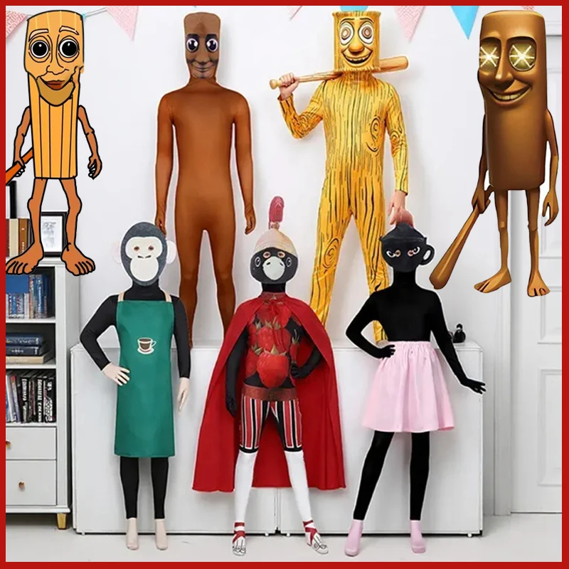 

Tung Tung Tung Sahur Cosplay Costume Ai Italian Brainrot Tralalero Tralala Sahur Mask Bodysuit Halloween Party Jumpsuit Gift