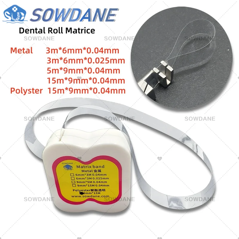 

Dental Teeth Whitening Strip Roll Stainless Steel Matrice Bands Dental Metal Matrice Matrix Ring Dental Material 3m/5m/15m/Roll
