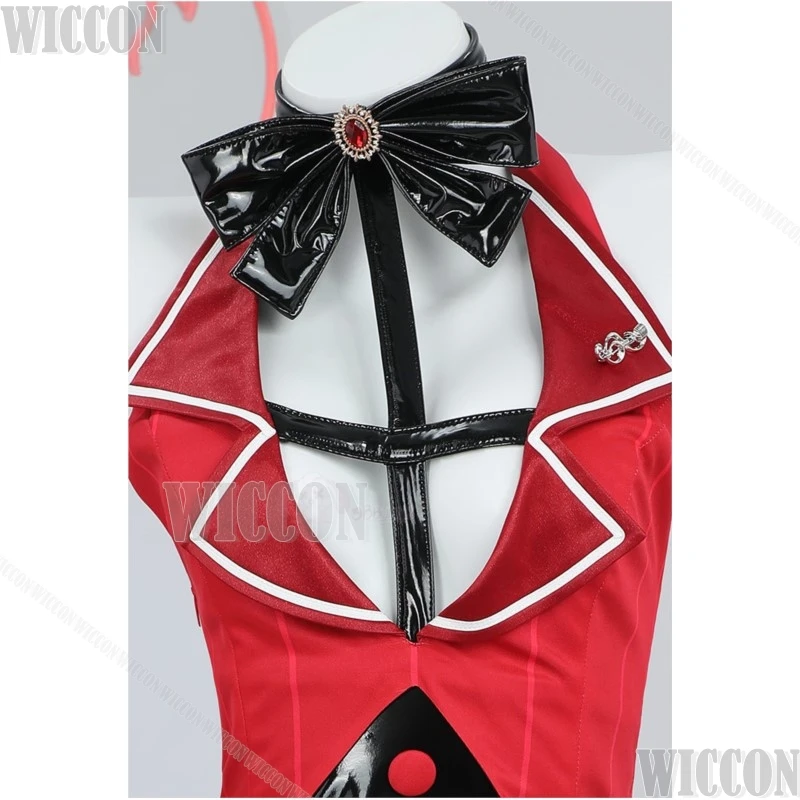 Alastor Vrouwelijke Hasbin Anime Cosplay Radio Demon Kostuum Hotel Sexy Jumpsuit Rood Uniform Vrouwen Meisje Halloween Outfit Aangepast