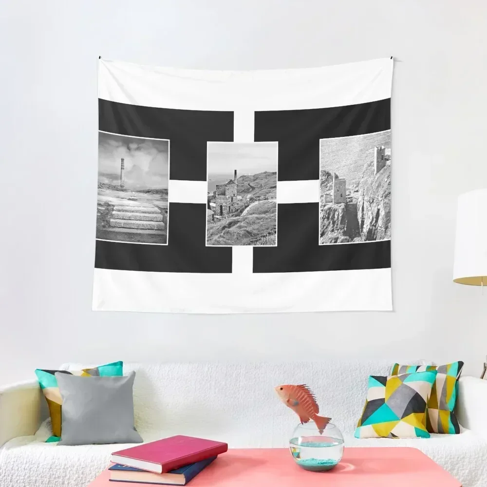 

The Cornish Flag And Its Tin mines Tapestry Bathroom Decor Room Decorating Aesthetic Funny Wall Deco Tapestry
