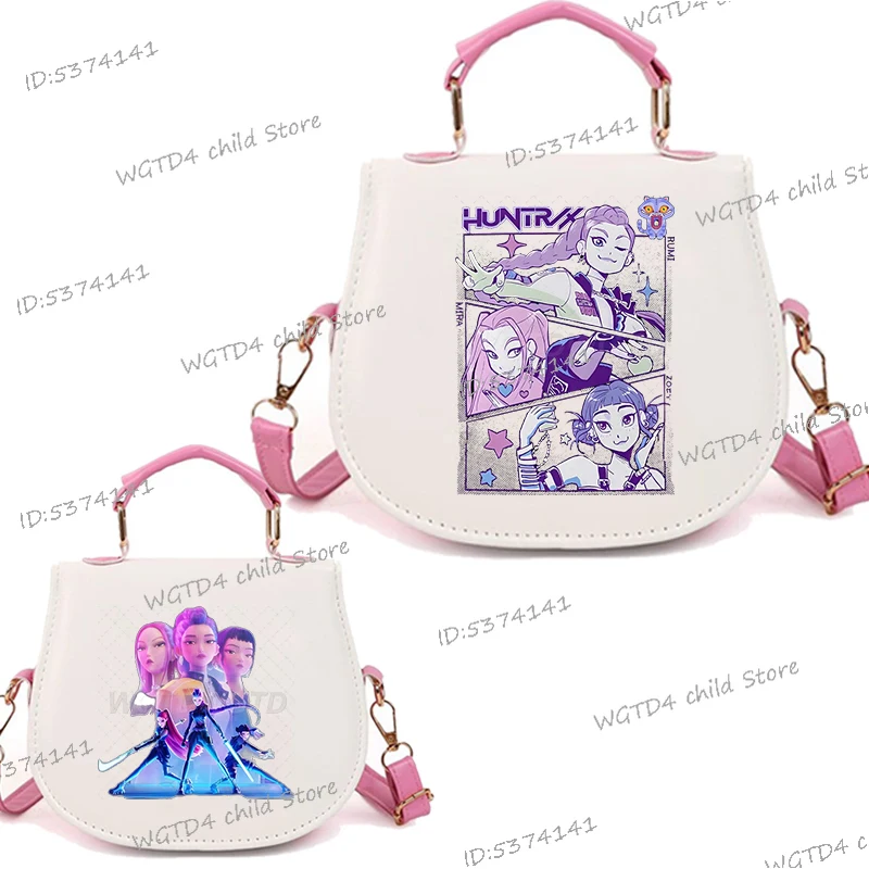 Girls KPop Fan Gifts Student Teenage Zipper Handbags KPop Demon Hunters Print Shoulder Bag Fashion Cartoon Anime Crossbody Bags