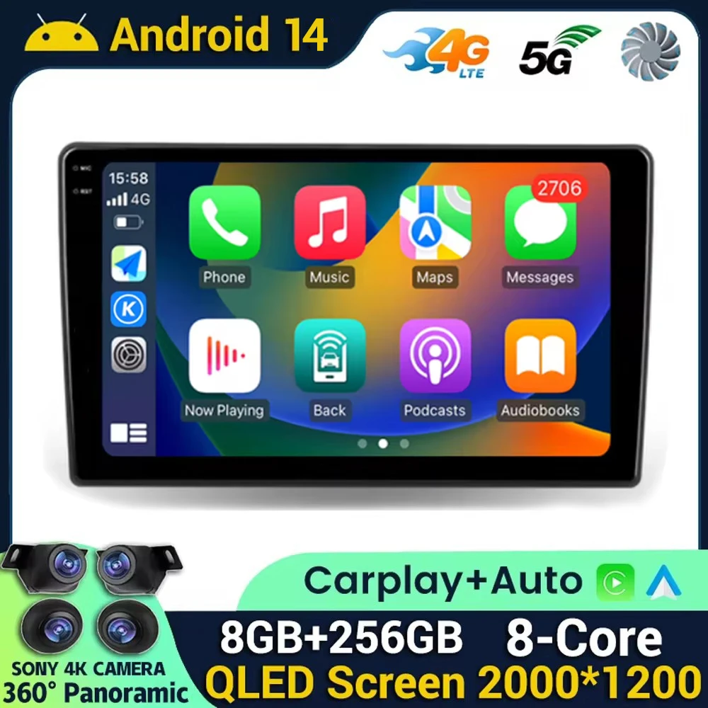 

QLED 2k Car Radio Multimedia Video Player ForTEYES CC2L CC2 Plus For Toyota Town Ace 2008 - 2023 Navigation GPS Android No 2din