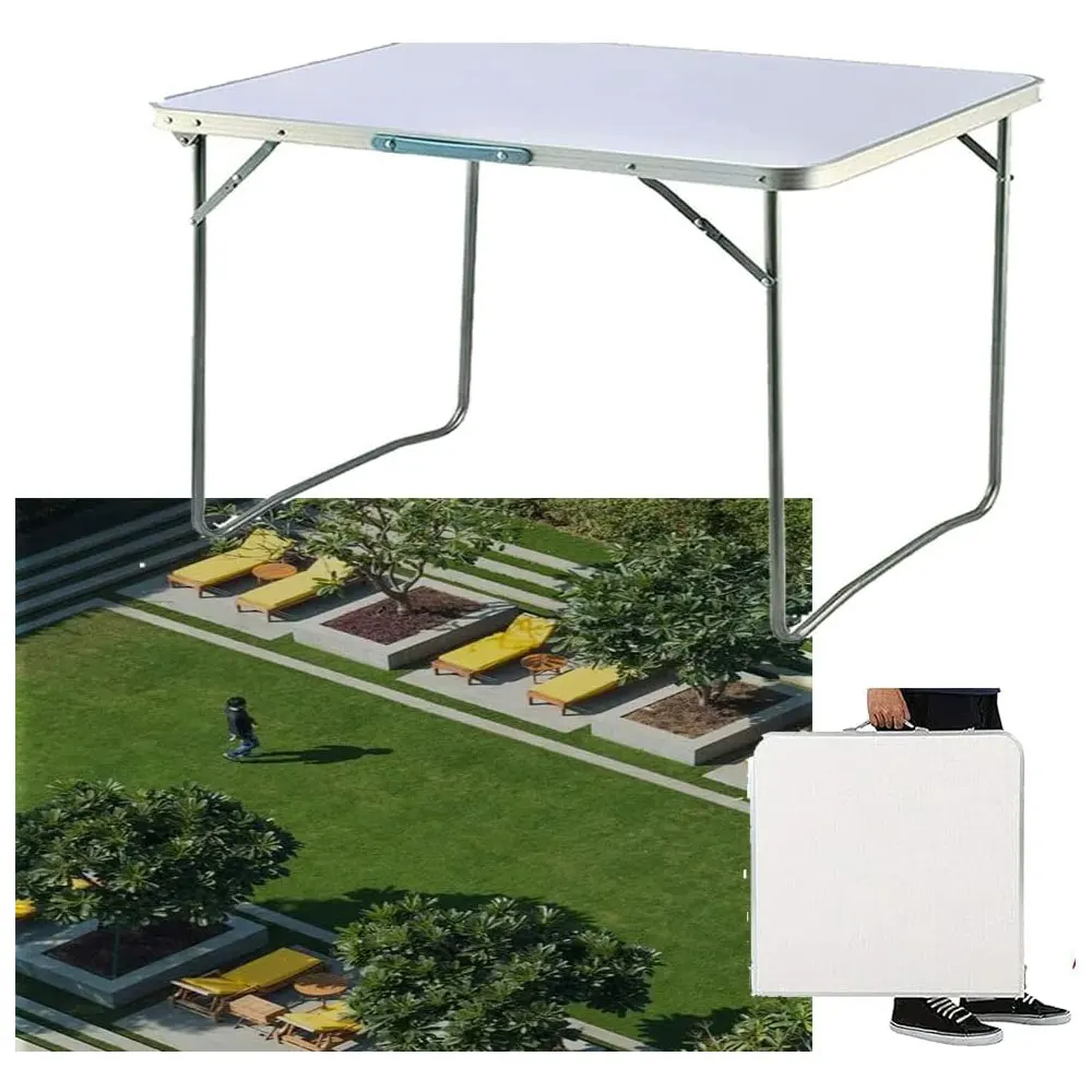 Picnic Table Lightweight Camping Table Portable Aluminum Heavy Duty Folding Dining Table Foldable Garden Party