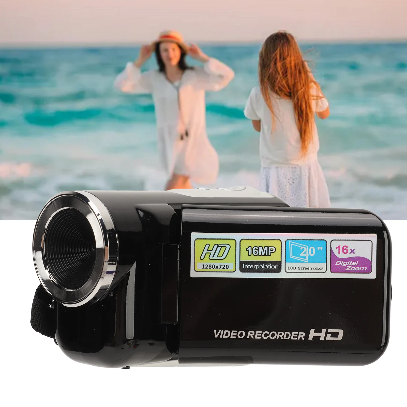 Videocámara Grabadora de cámara digital 16MP Zoom simple 16x Pantalla portátil de 2 pulgadas para disparar al aire libre para niños