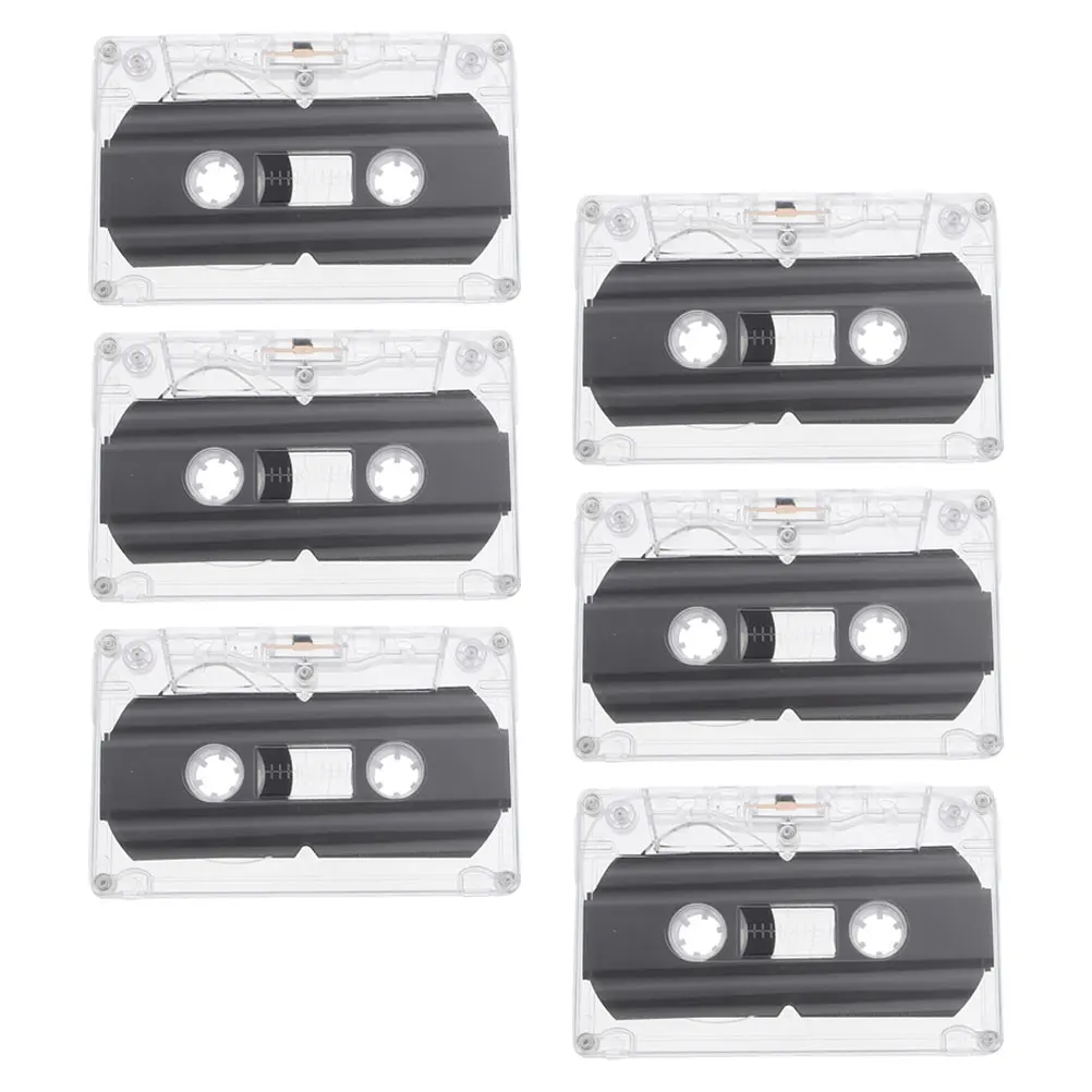 

6 pcs 30-minute Blank Cassette Tapes Recording High Transparency Magnetic Audio Tape DIY Greeting Blessing Party Birthday Retro