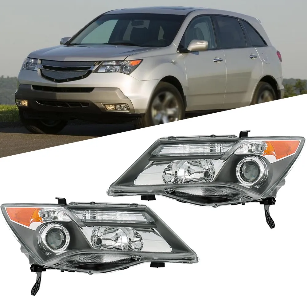 

For Acura MDX 2007 2008 2009 Headlights Assembly HID Pair Left+Right Side Black