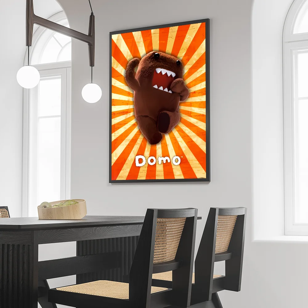 Cute Domo Kun Poster Self-adhesive Art Waterproof Paper Sticker Coffee House Bar Room Wall Decor