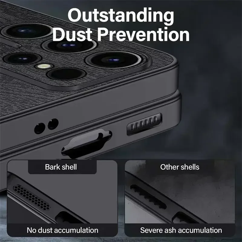 Wood Pattern Case For Samsung Galaxy S23 S22 S21 Plus Note 20 Ultra Coque Shockproof Matte Trees Skins Silicone Phone Back Cover image 4