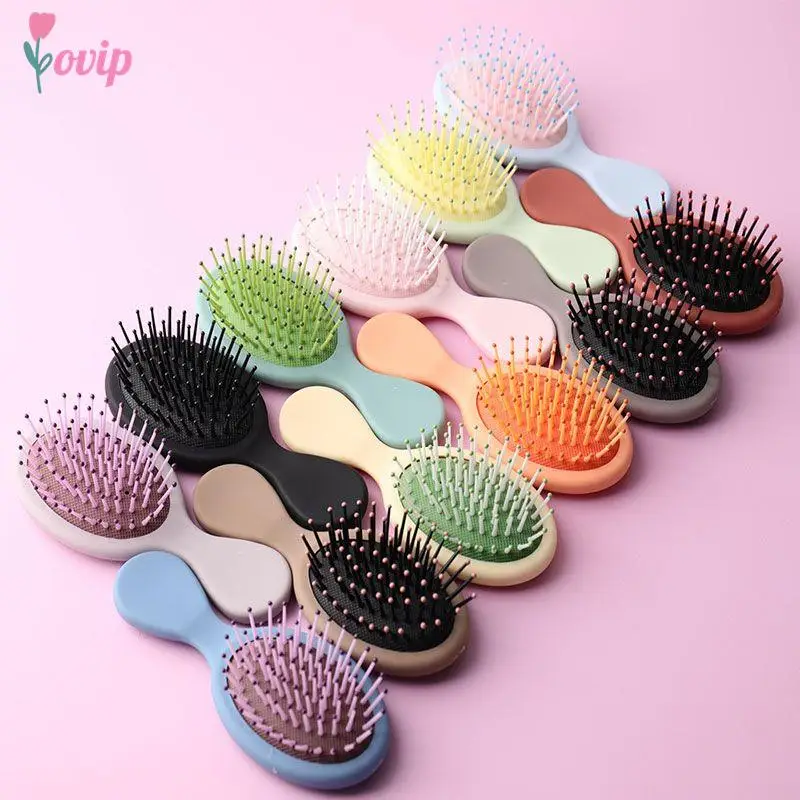 Travel Foldable Hair Comb with Mirror Brush Massage Anti Static Hair Comb Hairdressing Personality Hairpin Styling Combs Tool