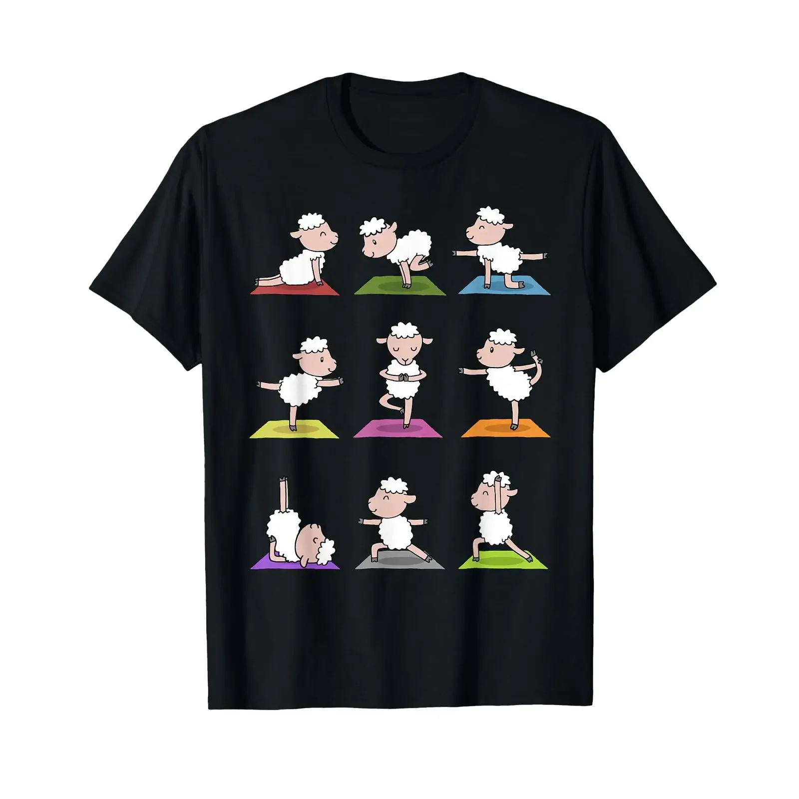 Sheep Yoga T Shirt Funny Cute Sheeps in Poses vintage Washed Unisex fashion Versatile Top For Everyday Wear designer clothes