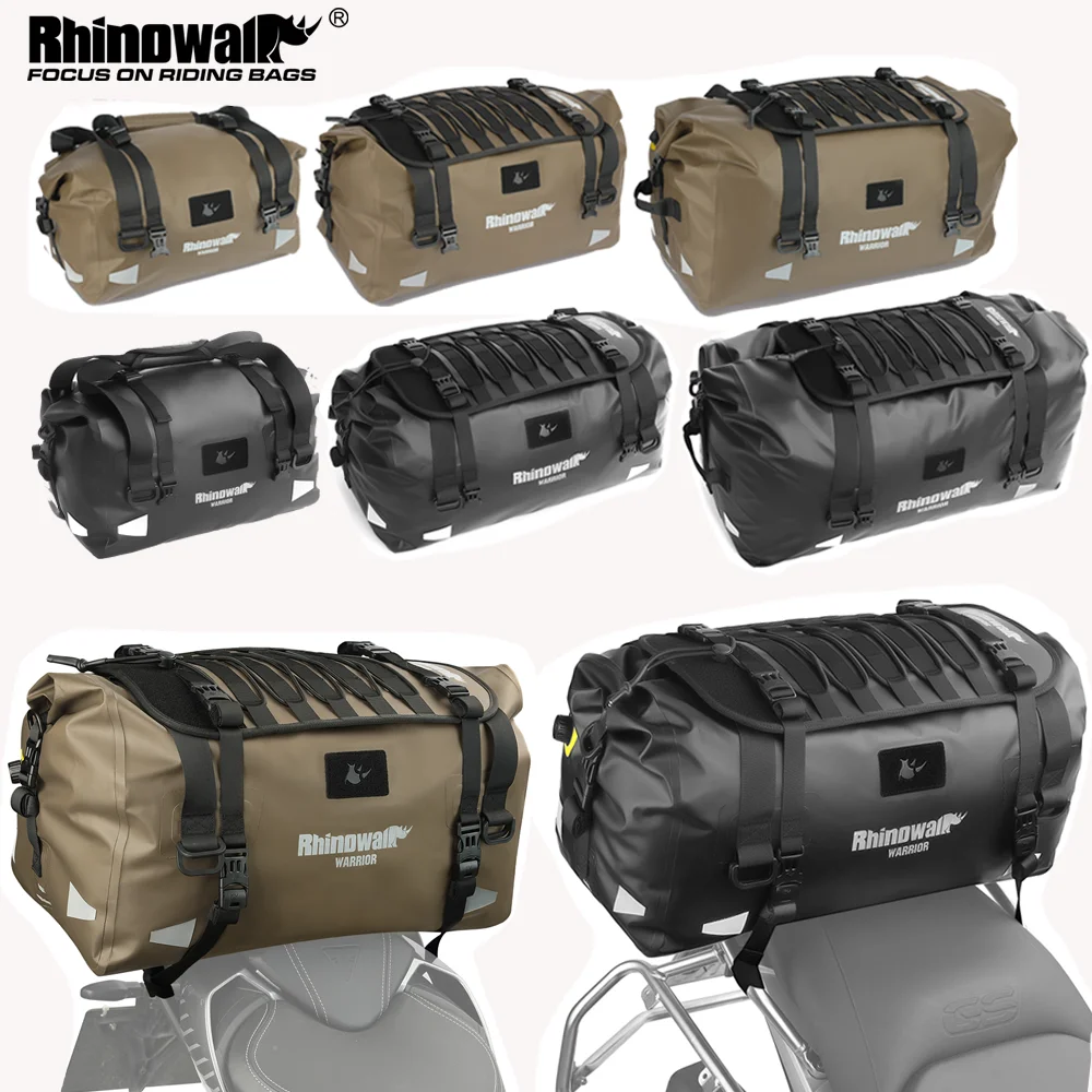 

Rhinowalk Motorcycle Saddle Dry Bag 20L-65L 100%Waterproof Motor Back Seat Saddle Pannier Bag Storage Luggage Strap installation