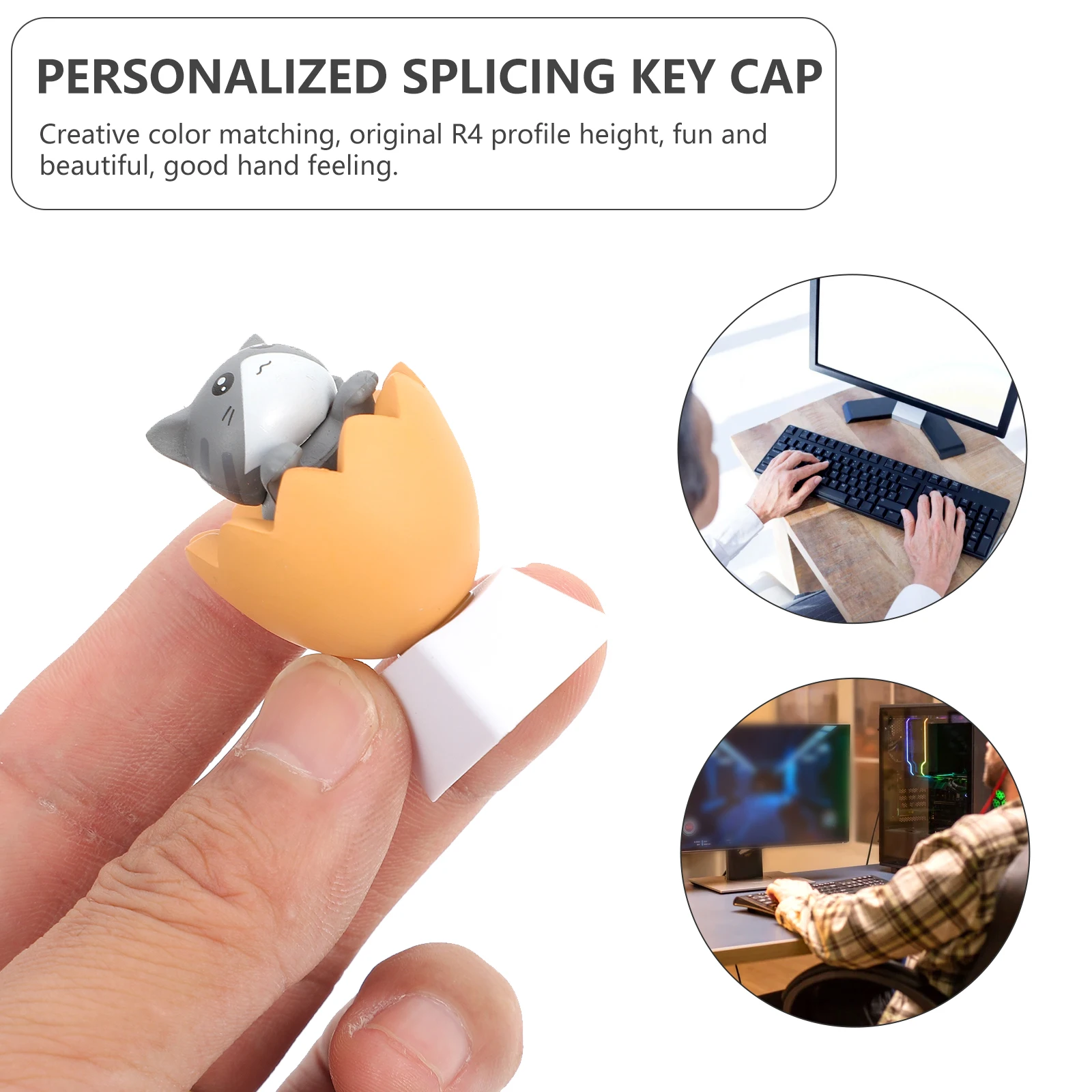 

Cute Keycaps Mechanical Keyboard R4 Profile Personalized Colorful Creative Fun Cat Box Decorative Replacement for Gaming